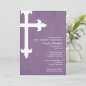 Große religiöse Einladung, Lila Einladung (Stehend Vorderseite)