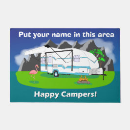 Große retro Anhängerfußmatte, aquamarin, Fußmatte