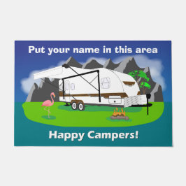 Große Retro Anhängerfußmatte, waldige, Doppelachse Fußmatte