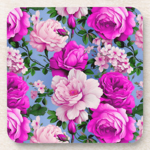 Große Retro-Lila-Rose-Blume Getränkeuntersetzer