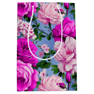 Große Retro-Lila-Rosenblüte Mittlere Geschenktüte
