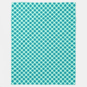 Große Retro-Punkte - Aqua und Türkis Fleecedecke (Vorderseite)