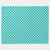 Große Retro-Punkte - Aqua und Türkis Fleecedecke (Vorderseite (Horizontal))
