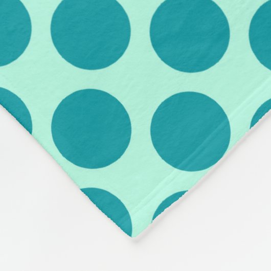 Große Retro-Punkte - Aqua und Türkis Fleecedecke (Ecke)