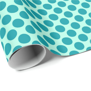 Große Retro-Punkte - Aqua und Türkis Geschenkpapier