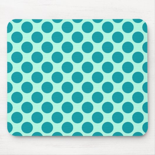 Große Retro-Punkte - Aqua und Türkis Mousepad (Vorne)