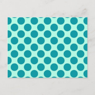 Große Retro-Punkte - Aqua und Türkis Postkarte
