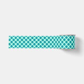 Große Retro-Punkte - Aqua und Türkis Ripsband (Vorderseite)