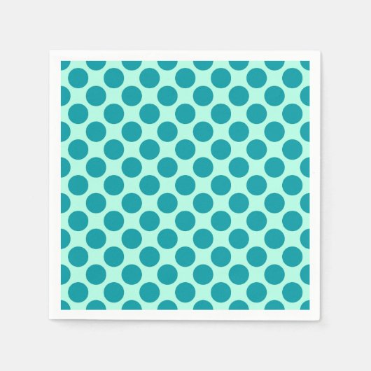 Große Retro-Punkte - Aqua und Türkis Serviette (Vorderseite)