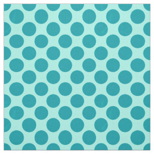 Große Retro Punkte - Aqua und Türkis Stoff