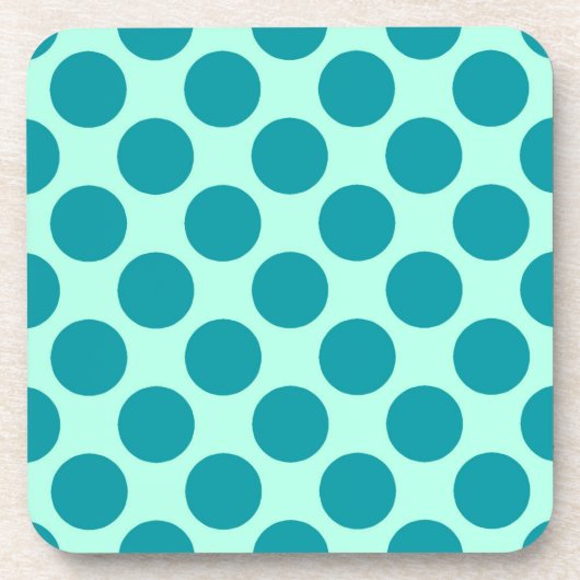 Große Retro-Punkte - Aqua und Türkis Untersetzer (Vorderseite)