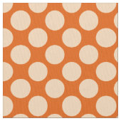 Große Retro Punkte - blasse Orange und Mandarine Stoff (Nahaufnahme)