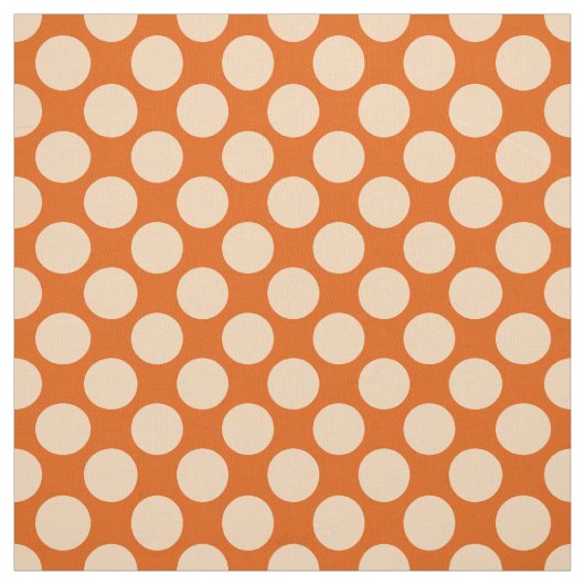 Große Retro Punkte - blasse Orange und Mandarine Stoff (Muster)