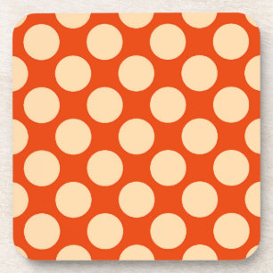 Große Retro-Punkte - blassorange und Mandarin Getränkeuntersetzer