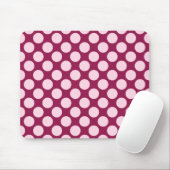 Große Retro-Punkte - bordeauxrot und rosa Muschel Mousepad (Mit Mouse)