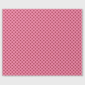 Große Retro Punkte - Burgunder auf Rosa Geschenkpapier (Flach)