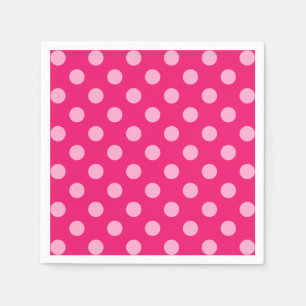 Große Retro Punkte, Fuchsie und Pastellrosa Serviette