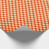 Große Retro-Punkte - hellorange und Mandarine Geschenkpapier (Ecke)