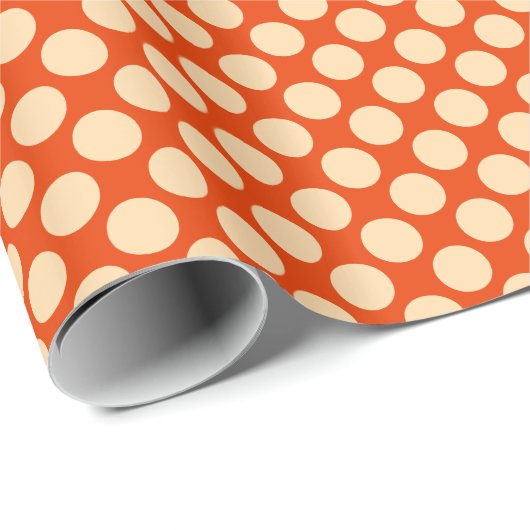 Große Retro-Punkte - hellorange und Mandarine Geschenkpapier (Rolleneckpunkt)