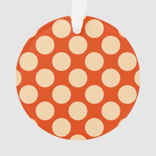 Große Retro-Punkte - hellorange und Mandarine Ornament (Vorderseite)