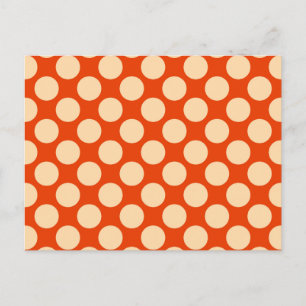 Große Retro-Punkte - hellorange und Mandarine Postkarte