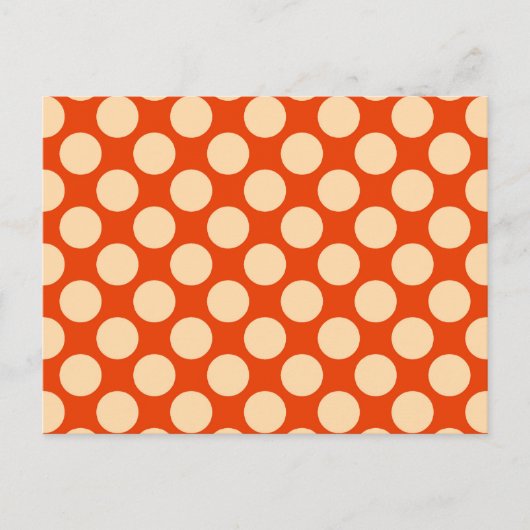 Große Retro-Punkte - hellorange und Mandarine Postkarte (Vorderseite)