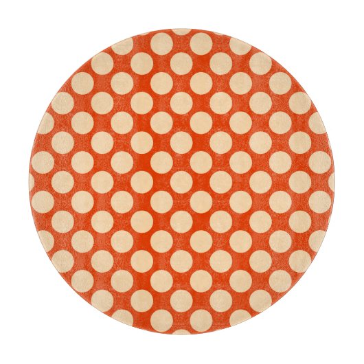 Große Retro-Punkte - hellorange und Mandarine Schneidebrett (Vorderseite)