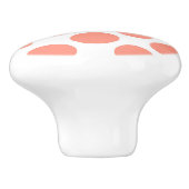 Große Retro-Punkte - Korallen in Rosa und Weiß Keramikknauf (Seitenansicht)