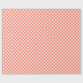 Große Retro Punkte - korallenrotes rosa und Weiß Geschenkpapier (Flach)