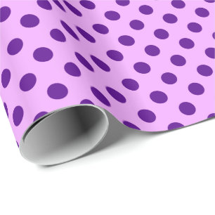 Große retro Punkte - lila auf Orchidee Geschenkpapier