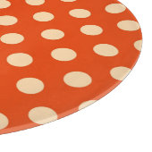 Große Retro-Punkte - Mandarin und Blassorange Schneidebrett (Ecke)