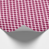 Große Retro-Punkte - Muschel pink und bordeauxrot Geschenkpapier (Ecke)