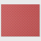 Große Retro Punkte - Rot und Weiß Geschenkpapier (Flach)