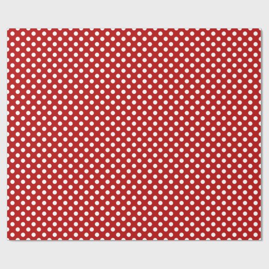 Große Retro Punkte - Rot und Weiß Geschenkpapier (Flach)