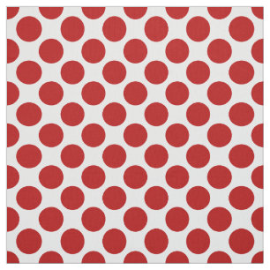 Große Retro Punkte - Rot und Weiß Stoff