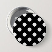 Große Retro Punkte - Schwarzweiss Button (Vorne & Hinten)