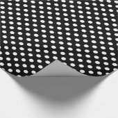 Große Retro Punkte - Schwarzweiss Geschenkpapier (Ecke)