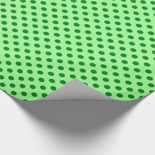 Große Retro-Punkte - Smaragdgrün und Minzgrün Geschenkpapier (Ecke)