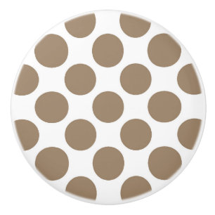 Große Retro-Punkte - taupe Bräune und Weiß Keramikknauf
