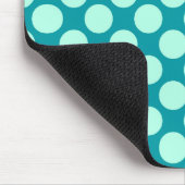 Große Retro-Punkte - Türkis und Aqua Mousepad (Ecke)