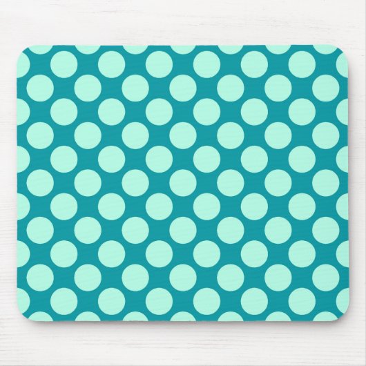 Große Retro-Punkte - Türkis und Aqua Mousepad (Vorne)