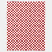 Große Retro-Punkte - weiß und rot Fleecedecke (Vorderseite)