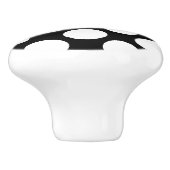 Große Retro Punkte - Weiß und Schwarzes Keramikknauf (Seitenansicht)