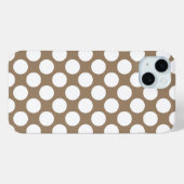 Große Retro-Punkte - weiß und taupbraun Case-Mate iPhone Hülle (Rückseite (Horizontal))