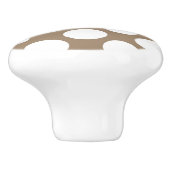 Große Retro-Punkte - weiß und taupbraun Keramikknauf (Seitenansicht)