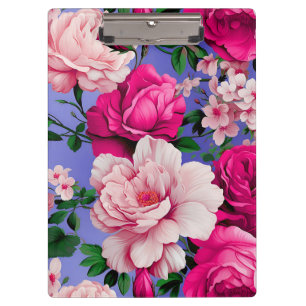 Große Retro-Rose Pink Blüte Klemmbrett