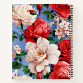 Große Retro-Rote-Rosen-Blume Notizblock (Rückseite)