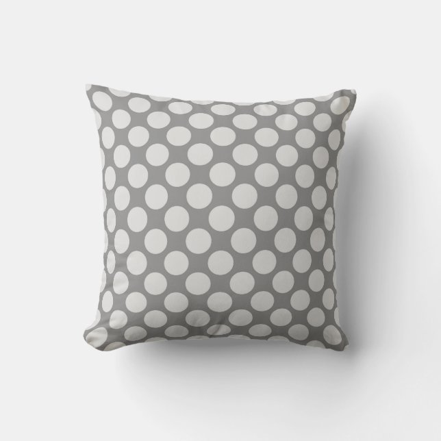 Große Retrodots - grau/grau Kissen (Vorderseite)