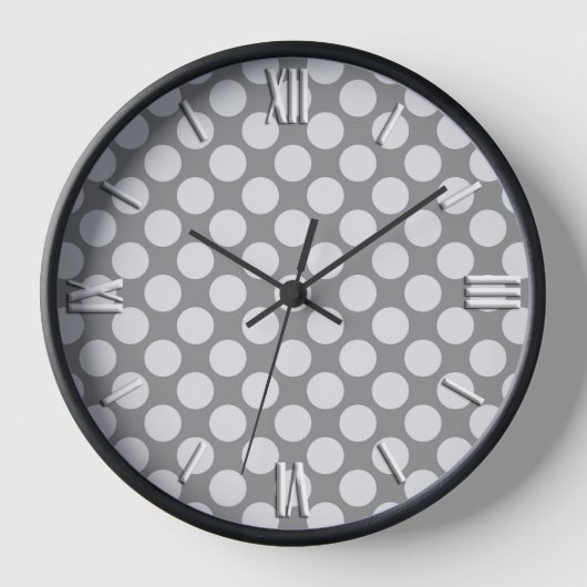Große Retrodots - grau/grau Uhr (Vorderseite)