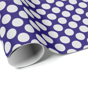 Große Retrodots - Marine und grau / grau Geschenkpapier